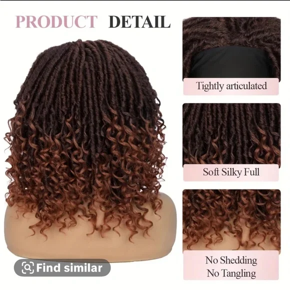 14 inch 1b/27 Brown Ombre Women's Hair Wig with headband